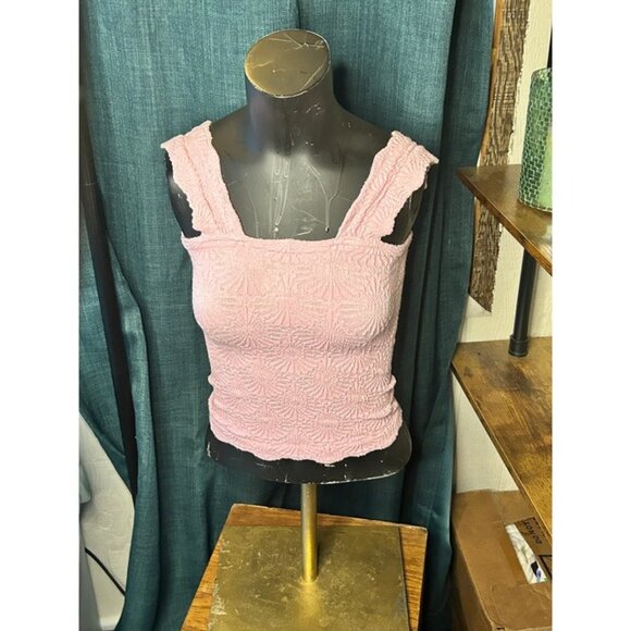 Free People Intimately Pink Textured Tank Top M L - Picture 1 of 1